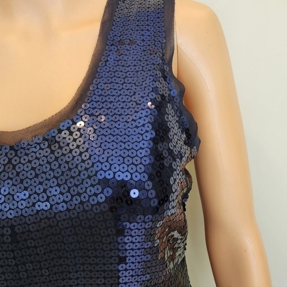 MAX Studio Blue sequin sleeveless dress size XS - Picture 7 of 10